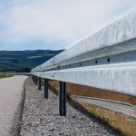 Highway guardrail construction in Netherlands